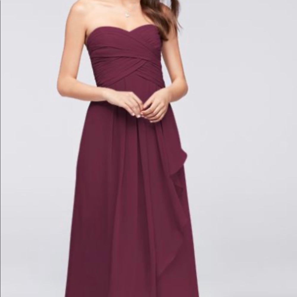 Strapless Purple or Wine Colored Dress